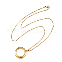 304 нержавеющая сталь плоский круглый медальон подвеска урна для праха домашних животных ожерелья&nbsp;LS-NJEW-S455-08G