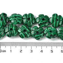 Нити окрашенных синтетических малахитовых бусин G-H023-B05-01