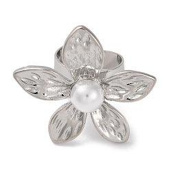 Кольца-манжеты из цветочного сплава для женщин RJEW-U028-01P