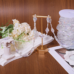 Отделка бусинами из акрила в форме ромба FIND-WH0202-02