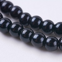 Круглые бусины из экологически чистого окрашенного стекла с жемчугом&nbsp;LS-HY-A002-3mm-RB080