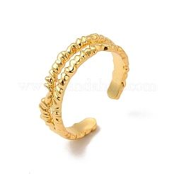 Латунная открытая манжета для женщин RJEW-A015-03G