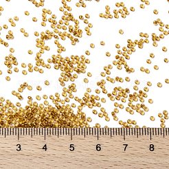 MIYUKIラウンドロカイユビーズ  日本製シードビーズ  15/0  （rr377)スパークリングトパーズ裏地ライトトパーズab  1.5mm  穴：0.7mm  約5555個/10g&nbsp;X-SEED-G009-RR0377