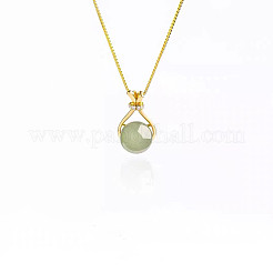 Женские подвески-мешки из латуни с имитацией нефрита из стекла FS-WG73FC0-01