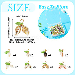 48 шт. 8 стиля подвески в форме ракушки из натуральной медной проволоки PALLOY-TA00260