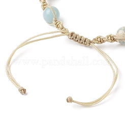 Браслеты из синтетической императорской яшмы и плетеных бусин из натуральных ракушек BJEW-TA00406