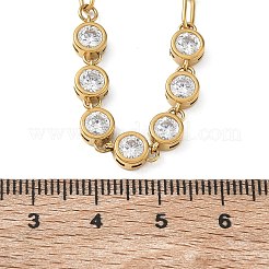 304ステンレススチール製マイクロパヴェキュービックジルコニアペーパークリップチェーンネックレス（女性用）  ラウンド  ゴールドカラー  15.94インチ（40.5cm）&nbsp;SA-CBA4051-12G