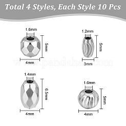 40 pz 4 perline in acciaio inossidabile stile 201&nbsp;STAS-UN0045-25