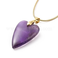 Colliers pendentif coeur pierres précieuses naturelles&nbsp;NJEW-JN04092