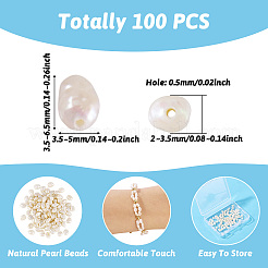 100 шт. бусины из натурального пресноводного жемчуга PEAR-TA0001-14