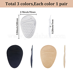 3 пара двухцветных силиконовых стельков с японской шерстью и силиконовыми подушечками для передней части стопы&nbsp;AJEW-DJ0005-01