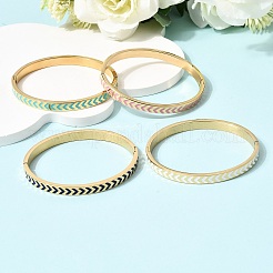 Эмалированные браслеты на шарнирах из нержавеющей стали 304&nbsp;BJEW-D408-35G