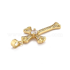 Латунные микропаве прозрачные подвески с фианитом ZIRC-J025-45G