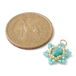 5шт 5 стиля подвески из натурального смешанного камня и бисера&nbsp;PALLOY-MZ00161