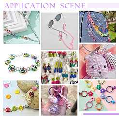 225 шт. двухцветные окрашенные кольца из цинкового сплава FIND-H0010-91B