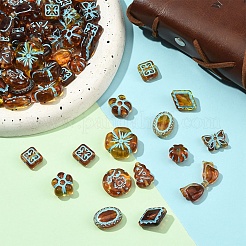 100 шт. 10 вида окрашенных прозрачных акриловых бусин&nbsp;OACR-YW0003-66