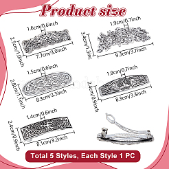 5 шт. 5 стиля заколки-клипсы из сплава PHAR-PH0001-17