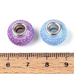 Perline europee in resina con foro grande e strass&nbsp;OPDL-T003-01D