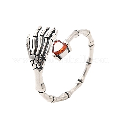 925 открытое кольцо-манжета из стерлингового серебра с микропаве из кубических цирконий для женщин RJEW-Z109-01AS