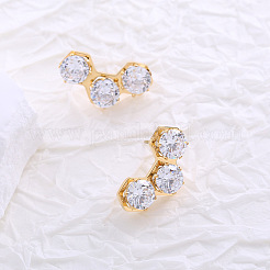 Boucles d'oreilles à tige minimalistes en acier inoxydable et zircone cubique pour femmes&nbsp;ML7626