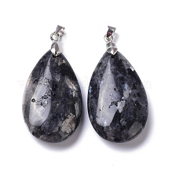 Подвески из натурального ларвикита G-D084-01P-B06