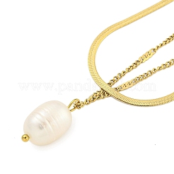 Ионное покрытие (ip) 304 нержавеющая сталь двухслойные ожерелья&nbsp;LS-NJEW-S426-05G