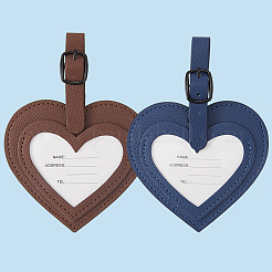 2 шт. 2-х цветные бирки для багажной сумки из искусственной кожи&nbsp;AJEW-GF0011-46C