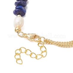 Браслеты из натуральных бусин с лазуритовой крошкой&nbsp;BJEW-JB12884-02