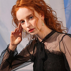 6 шт. подвески из 3-х цветной латуни с микропаве прозрачного кубического циркония класса ААА&nbsp;KK-BBC0015-43