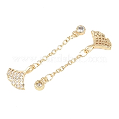 Латунные микропаве прозрачные подвески с фианитом&nbsp;KK-H257-02G