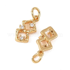 Breloques en laiton Shegrace avec micro-pavé de zircone cubique transparente&nbsp;XGRQ4N318-728G