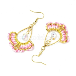 Стеклянные бусины ручной работы и стеклянные подвесные серьги EJEW-MZ00370-01