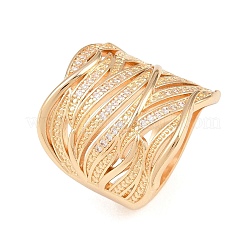 Fingerringe aus Messing mit Mikropavé-Kubikzirkonia für Damen&nbsp;CU-CBAA973-01G