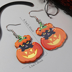 Серьги-подвески из сплава в форме тыквы на Хэллоуин XN8797-3