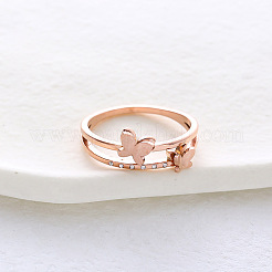 Кольца из нержавеющей стали 304 со стразами для женщин&nbsp;VL8441-6