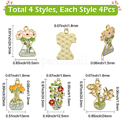 16шт 4 стиля подвески из сплава с эмалью&nbsp;FIND-SC0019-89