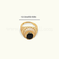 Bagues de manchette ouvertes en laiton avec micro pavé de zircone cubique pour femmes&nbsp;XU4500-1