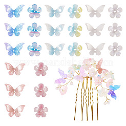 40 шт. 8 вида непрозрачных и прозрачных бусин из ацетата целлюлозы&nbsp;RESI-TA0003-51