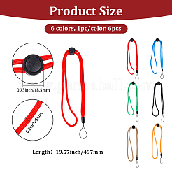 6 шт. 6-х цветные полиэстеровые ремешки для мобильных телефонов&nbsp;HJEW-GF0001-69