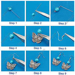 Наборы для самостоятельного изготовления сережек в виде бабочки-стрекозы DIY-SC0020-38
