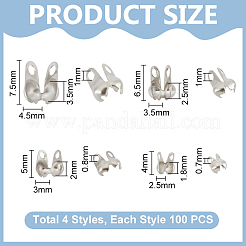 400 шт. 4 стиля стойки с покрытием из латуни с бусинами KK-UN0003-22P