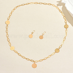Ensemble collier et boucles d'oreilles vintage avec pendentif en fer et pièce de monnaie&nbsp;DS6175