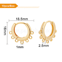 Messing Huggie Hoop Ohrring Zubehör&nbsp;KK-BC0006-25G-NF