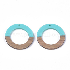 Pendentifs en bois de résine et de noyer&nbsp;RESI-S358-04J-01