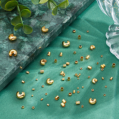 240 шт. 12 вида латунных и железных бусин-обжимок FIND-LP0001-05