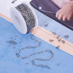304 Edelstahl Büroklammer Ketten Armband Halskette DIY Herstellung Kit&nbsp;DIY-TA0009-67