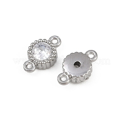 304 нержавеющая сталь паве прозрачные кубические цирконии плоские круглые звенья соединительные подвески&nbsp;STAS-F322-12P