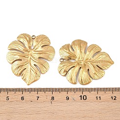 304ステンレスペンダント  葉  カドミウムフリー＆ニッケルフリー＆鉛フリー  イオンプレーティング（ip）  18KGP本金メッキ  38x33x2.5mm  穴：1.5mm&nbsp;STAS-P424-05G