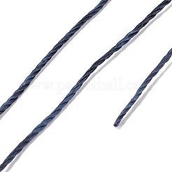 ラウンドワックスポリエステル糸ストリング  マイクロマクラメコード  ツイストコード  革縫い用  ミッドナイトブルー  0.8mm  約54.68ヤード（50m）/ロール&nbsp;YC-D004-02E-055