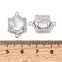 Conectores de eslabones de latón con circonitas cúbicas micro pavé y vidrioes.&nbsp;GL-CBA86BA-01P-C